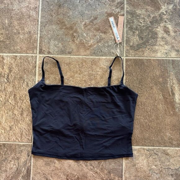Skims Fits Everybody Cropped Cami Onyx Size Large - Picture 1 of 9